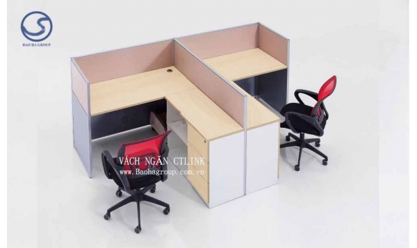 Vách ngăn bàn làm việc Gỗ 02 nhân viên